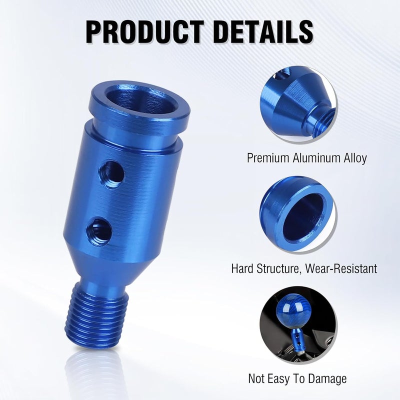 ANDO RACING Universal Gear Shift Knob Adapter 12x1.25,Aluminum Alloy Shifter Knob Adapter,Gear Shift Adapter for Non-Threaded Manual Shifters M12x1.25(Blue) - Image 2